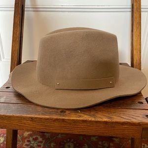 Anthropologie Amelia Packable Brown Wool Fedora
